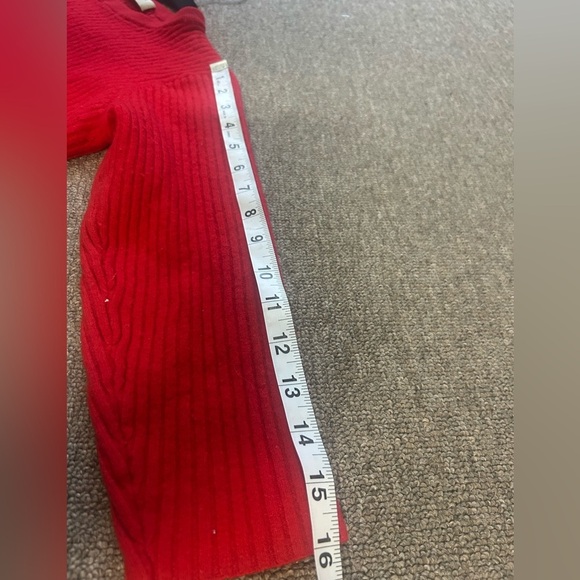 Babaton, size L, wool blend cherry red long sleeve cropped sweater - Picture 8 of 9